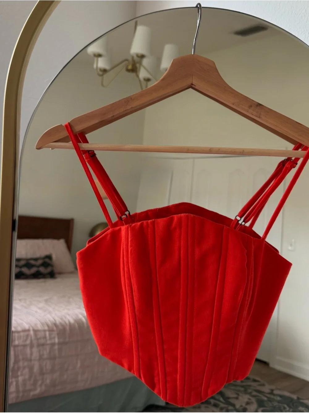 FARM Rio Linen Blend Matching Set | Corset Top & Wide Leg Pants | Size M